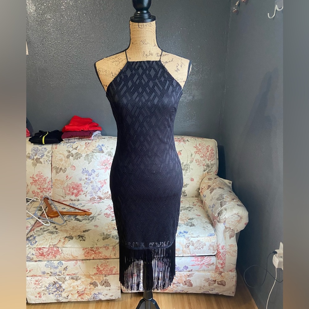 Material Girl Flapper Mermaid Fringe Dress size Small